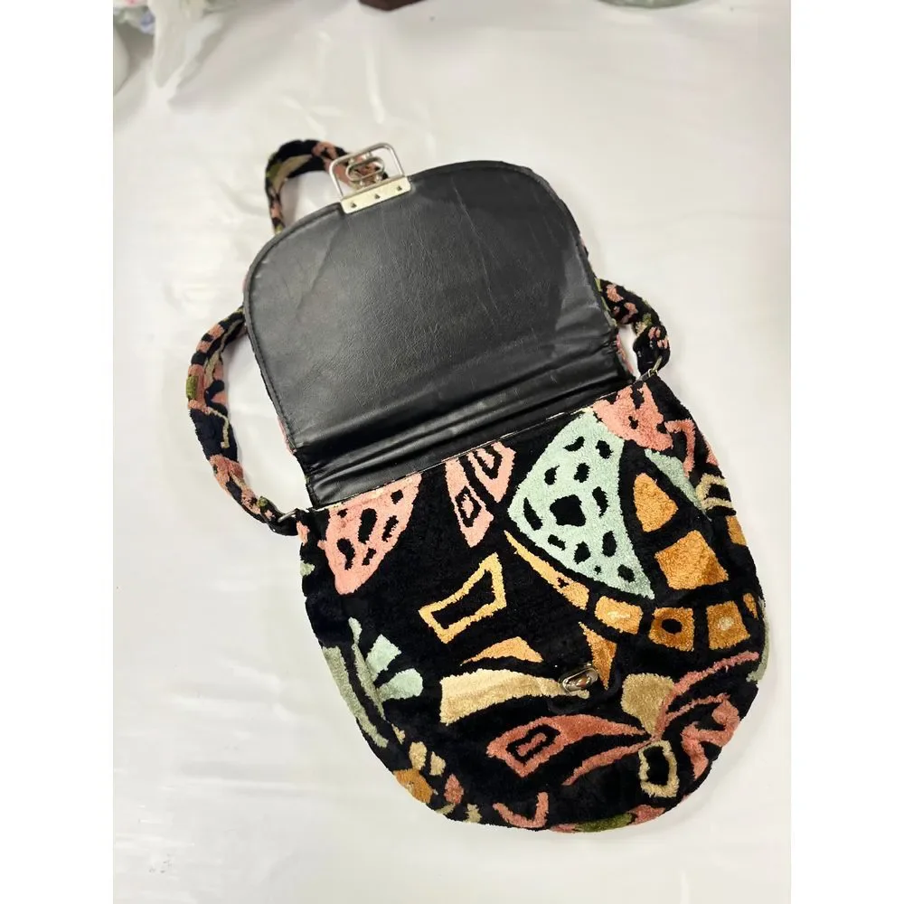 AMAZING 1960's Groovy Carpet Mushroom shoulder Purse